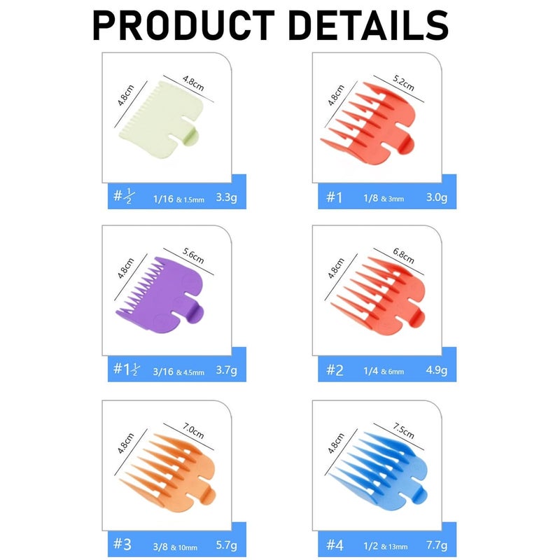 Pdtwq Compatible with Wahl Clipper Guards Set,10Pack Professional Hair Clipper Guards Fits for Most Wahl Clippers,Multi Color Coded Clippers Guide Comb,Cutting Length From 1/16'' to 1''. - Image 4